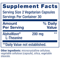 Life Extension - L-Teanina (AlphaWave® 100 mg) - 60 Cápsulas