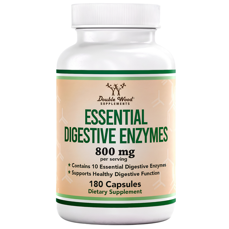 Double Wood - Essential Digestive Enzymes 800 mg - 180 Cápsulas