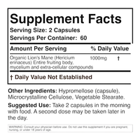 Double Wood - Lion's Mane Mushroom 500 mg - 120 Cápsulas